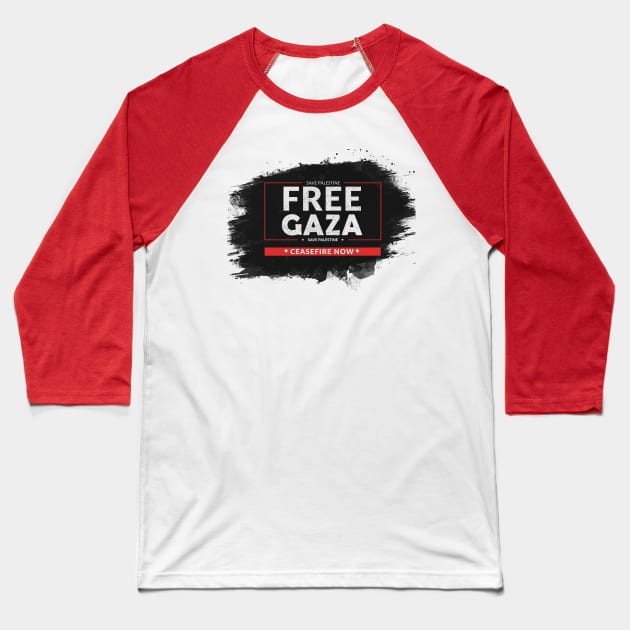 Free Gaza & Save Gaza Baseball T-Shirt by IKAT